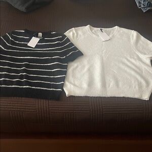 Women's Black and White Striped Sweater bundle